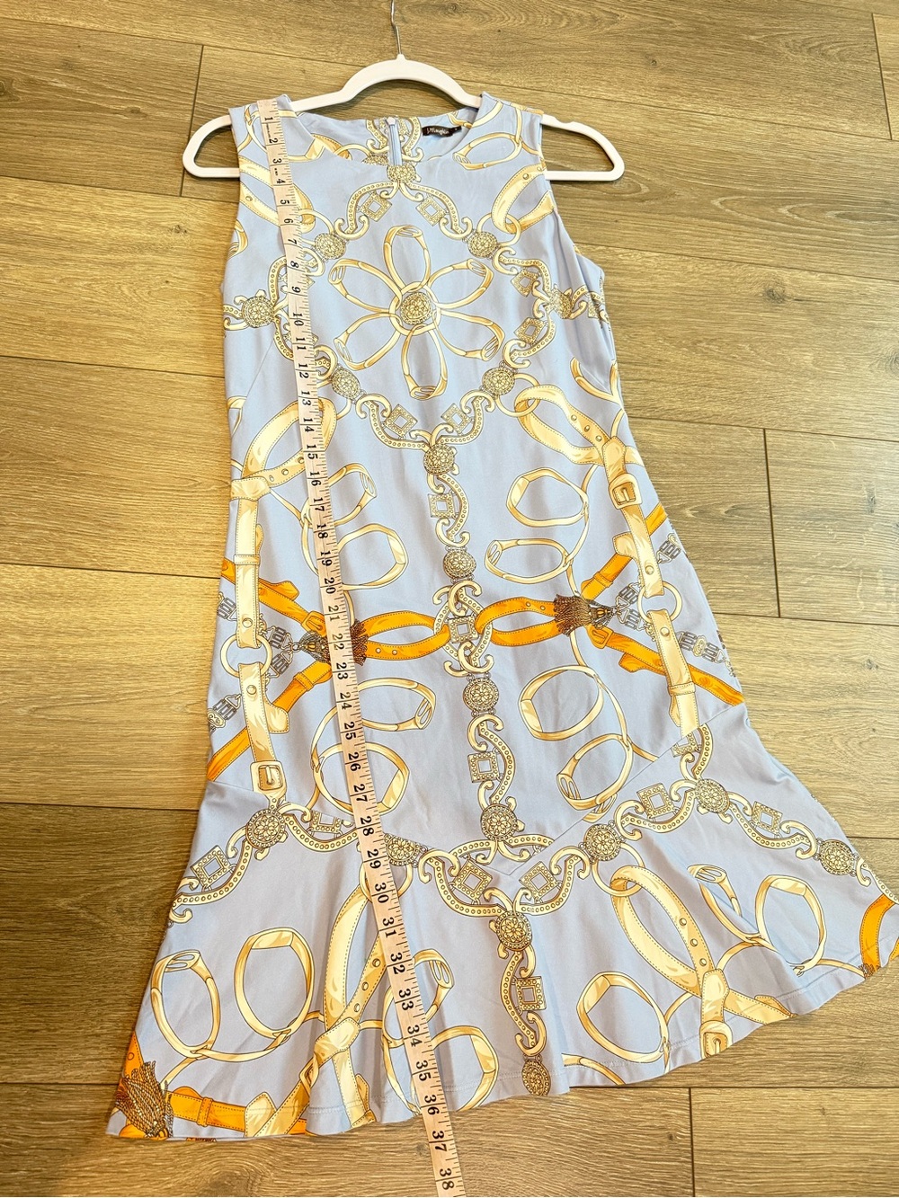 J.McLaughlin Devon Stirrup Print Sleeveless Flounce Hem Carmen Dress Small - Picture 6 of 10